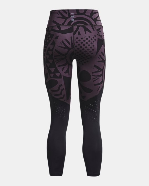 Women's UA Launch Printed Ankle Tights in Purple image number 7